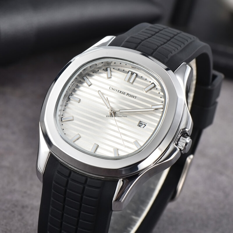 Relógio de pulso quartzo de couro impermeável masculino, relógios quadrados, luminoso, data, casual, esportivo, luxo, relógios masculinos