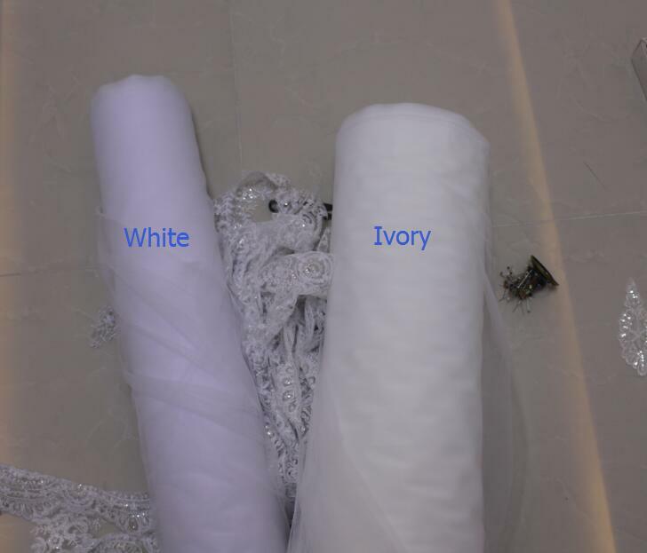 豪華なサテンの結婚式のベール,長いトーピー,スパンコール,白/アイボリー,コームキャスティング付き,1層,3メートル