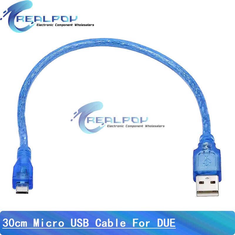 Cable USB para Arduino, Uno R3 accesorio para/Nano/MEGA 2560/Leonardo/Pro micro/DUE Blue, de alta calidad, tipo A, 0,3 m