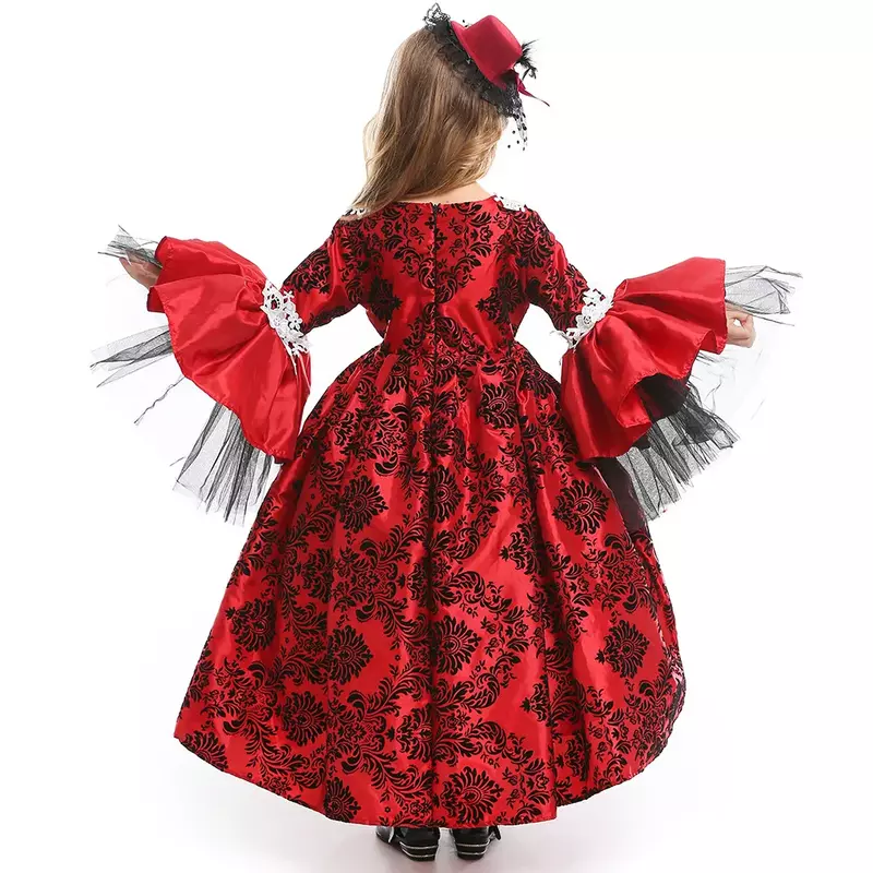 Vestido de corte Retro para niños, disfraz de vampiro para Halloween