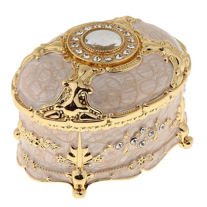 صندوق مجوهرات عتيق صغير للسيدات ، حامل مجوهرات ، صندوق كنز ، ديكور منزلي