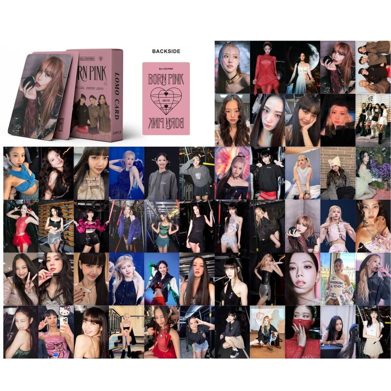 55 шт./набор, коллекционные открытки-альбом в стиле K-POP 55Pcs/Set Kpop Black and Pink Album Photocards JISOO JENNIE LISA ROSE Collectible LOMO Card Set Fans Collection Photocards Gift