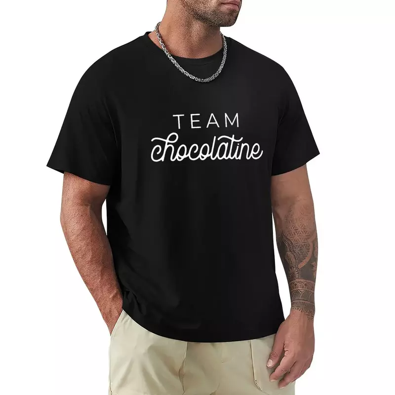 Team Chocolatine-Camiseta de manga corta para hombre, ropa vintage, Blanca