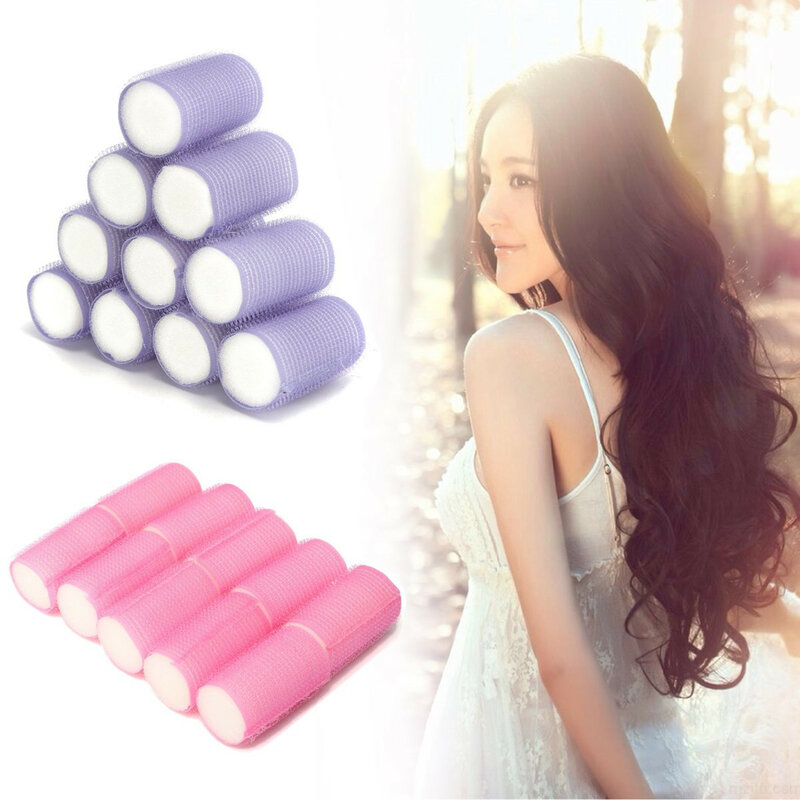 Pink Purple Soft Foam Curlers 6Pcs Hair Rollers Curling For Women Sleeping DIY Hair Curlers Self Grip for Long/Short Hair