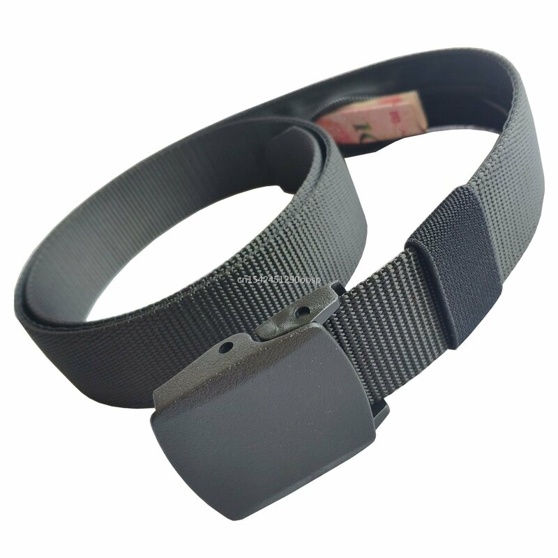 Men Outdoor Travel Multi-functional Nylon Canvas Belt Zipper Purse Hiding Money Tactical Belt Anti-theft