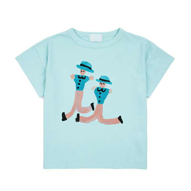 2024 SS Летняя Детская Классическая футболка для лица, модные брендовые Детские футболки для мальчиков и девочек, дизайнерская одежда, детские топы