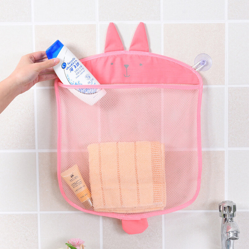 Bolsa de malla de ducha con forma de Animal de dibujos animados para bebé, organizador de almacenamiento de baño colgante, soporte de red de juguete de agua para niños