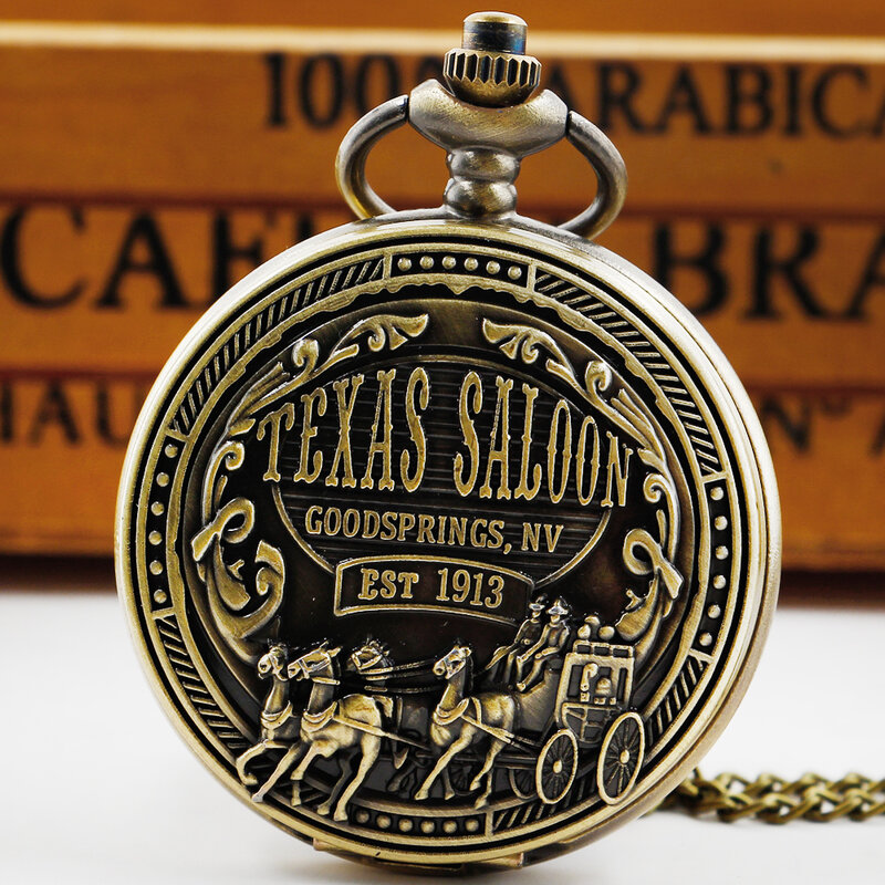 Montres de poche à mouvement à Quartz, Collection, pendentif Steampunk personnalisé avec horloge à chaîne, cadeaux populaires pratiques 1913