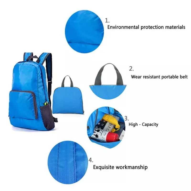 Składany plecak na kemping ultralekki składany mała torba podróżna sportowy plecak sportowy 2023 alpinizmu na świeżym powietrzu dla kobiet