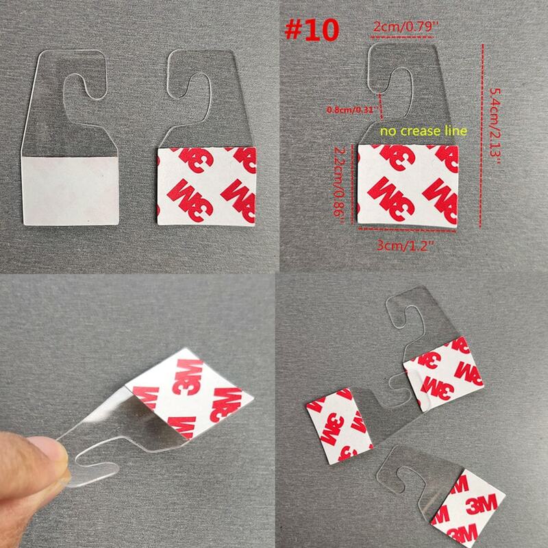 Plastic PVC PET Peghooks Hang Tab J Hooks Merchandise Package Box Bag Display Hangers Question Mark Self Adhesive 400pcs