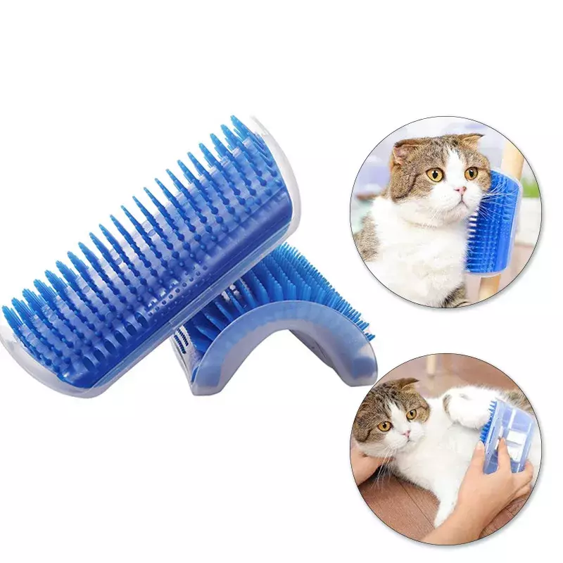 Gato auto groomer com catnip macio gatos parede canto massagem gato pente escova esfrega o rosto com um pente de cócegas pet grooming abastecimento