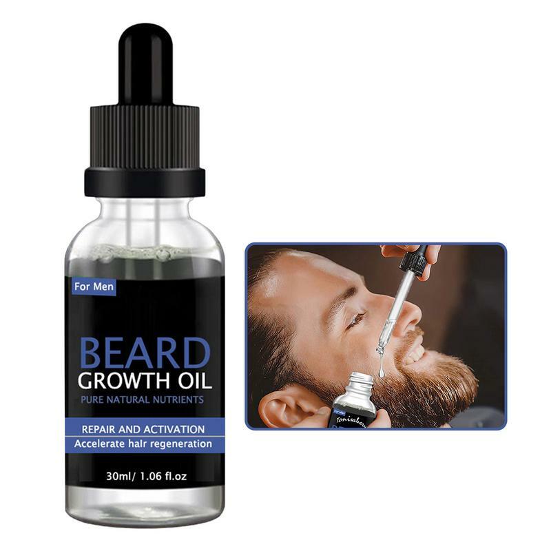 Aceite de crecimiento de barba para hombres, suero de crecimiento de barba para hombres, suero de crecimiento de barba para hombres, promueve el crecimiento de barba completo, más largo, grueso, 30ml