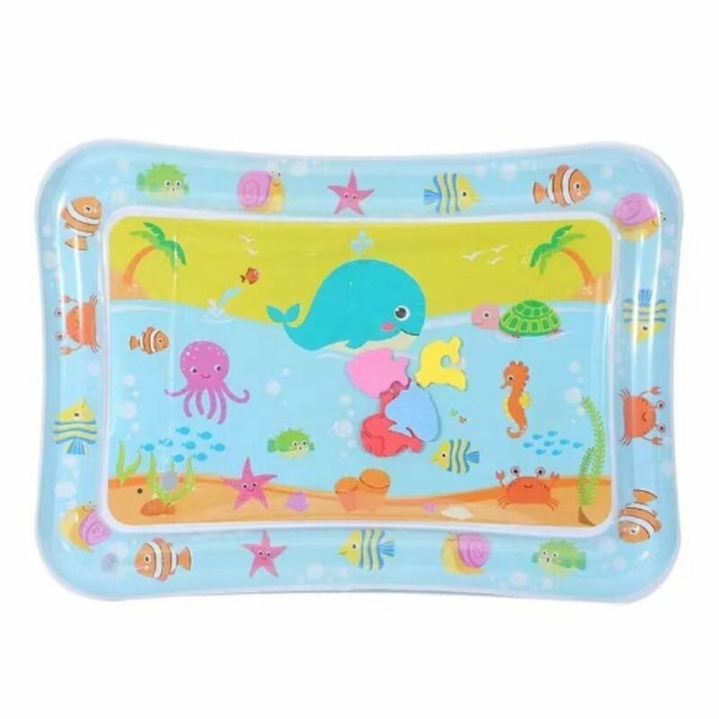 PVC Baby Water Play Mat Thickening Ocean World PVC Infant Tummy Time Mermaid Early Education for Baby/Infant/Toddler/Kids