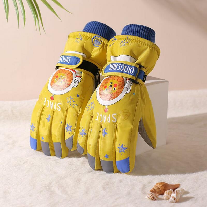 Ski Gloves with Thick Plush Lining Wear-resistant Ski Gloves Warm Waterproof Winter Kids Snow Gloves with Soft for Toddlers