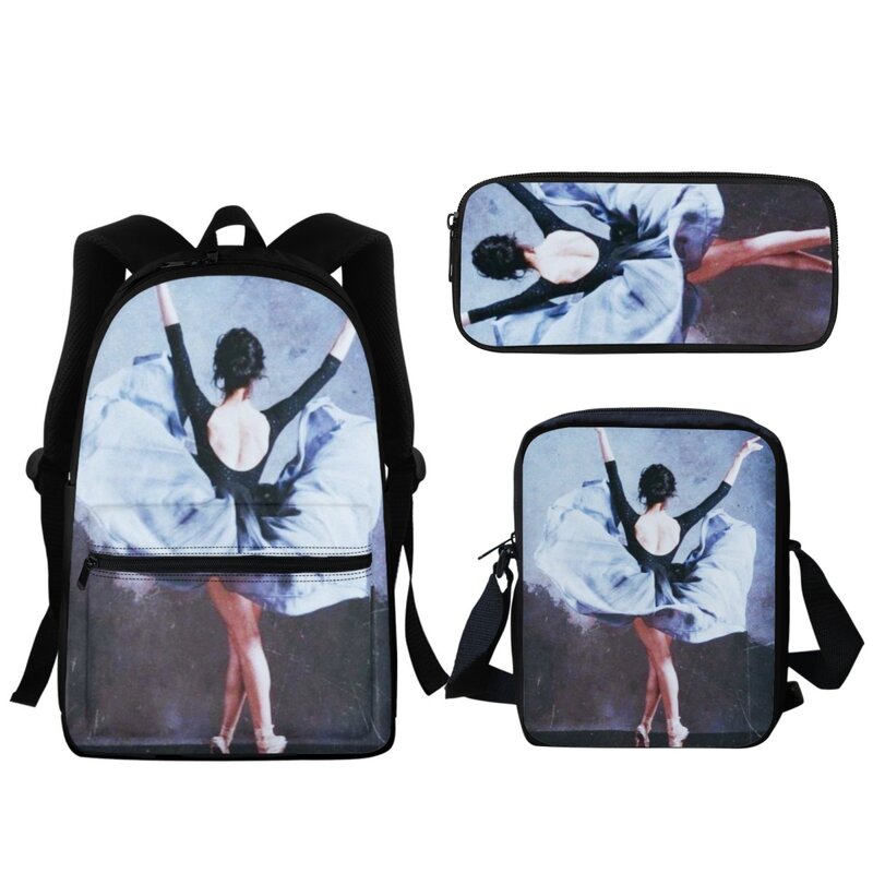 Модный рюкзак для мальчиков и девочек, вместительные школьные портфели с рисунком балерины и масляной краской, художественный подарок для студентов