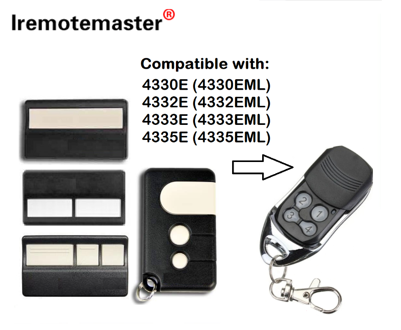 Untuk Liftmaster kompatibel dengan pengendali jarak jauh 84335E/94335E pengendali jarak jauh pengganti 433.92MHZ C945 kode gulung pintu garasi pengendali jarak jauh