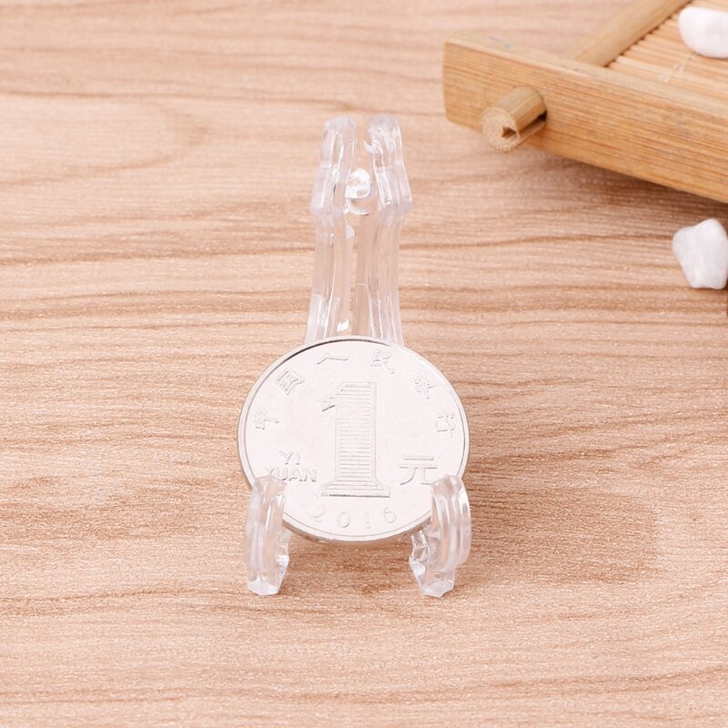 67JE Easel Stand Clear Mini Coin Display Holder for Displaying Pocket Watches