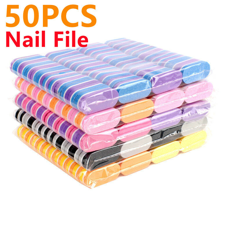 2/5/10/20/50pcs New Mini Sponge Nail File 100/180 Colorful Buffer Block Double Sided Sandpaper Pedicure Manicure Nail Art Tips