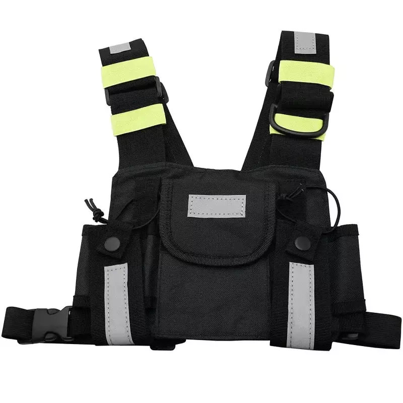 Radio Shoulder Holster Two Way Radio Reflective Chest Harness Holder Bag Vest Rig Walkie Talkies Front Pack Pouch Case