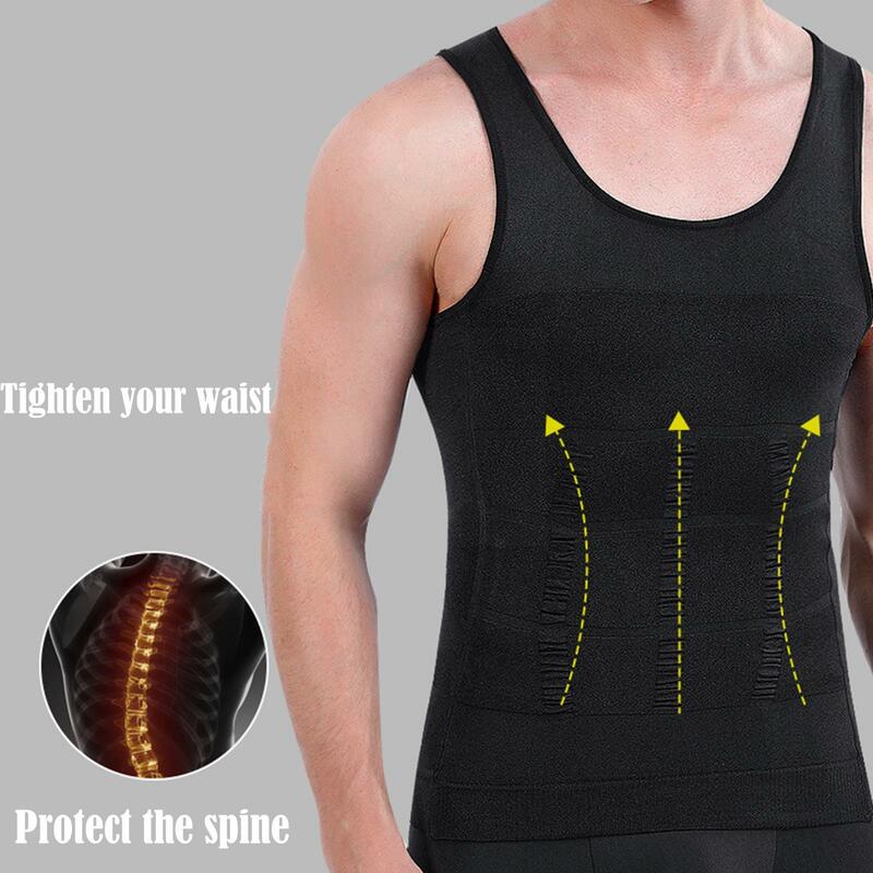 Tight Skinny Men Slimming Elastic Body Shapewear Vest Breathable Fitness Shirt Abdomen Control Compression Sport Waist F6h5
