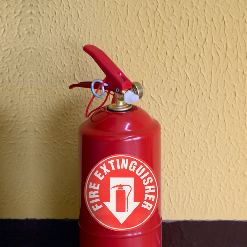 Stiker bulat pemadam api, 3 buah untuk perekat kuku kantor tahan air tahan air tahan air