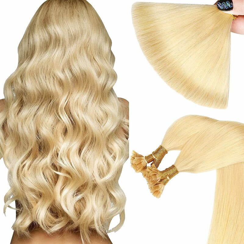 30inch Straight U Tip Human Hair Extension #613 Honey Blonde Pre Bonded Nail Fusion Hair Extensions U Tip Human Hair Extensions