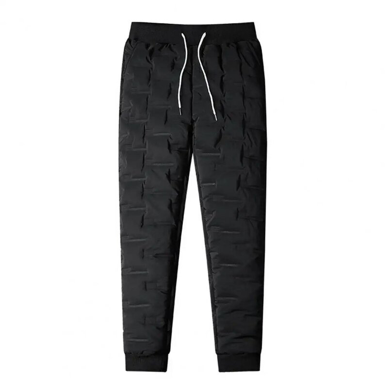 Men Winter Trousers Men Warm Pants Men's Winter Thermal Padded Pants with Elastic Waist Soft Pockets Resistant for Fall