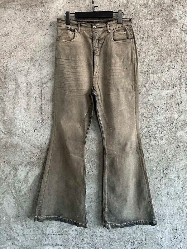 Jeans desbotados Vintage masculino, qualidade superior