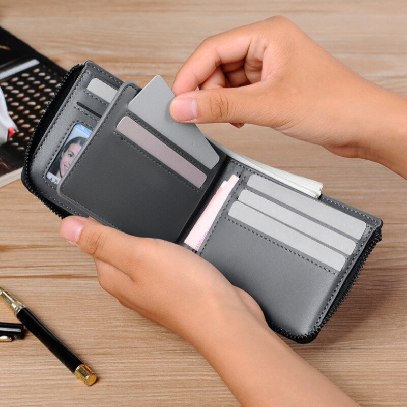 새로운 남성용 지갑 운전 ID 카드 소지자 편리한 카드 소지자 Anti-Degaussing 카드 소지자