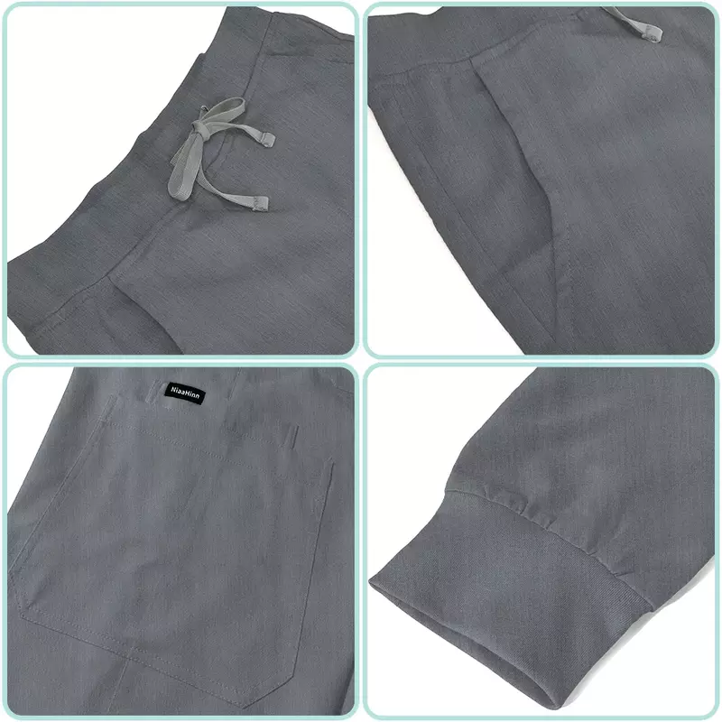Medical Dental Clinic Nursing Scrubs Pants Nurse Uniforms Bottoms Multicolor Work Trouser With 8 Pockets Dentist Surgical Pants