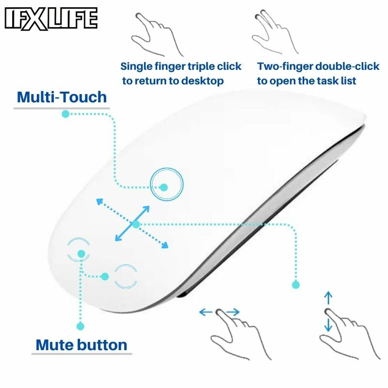 IFXLIFE-ratón inalámbrico Bluetooth para APPLE Mac Book, Macbook Air Pro, diseño ergonómico, BT multitáctil
