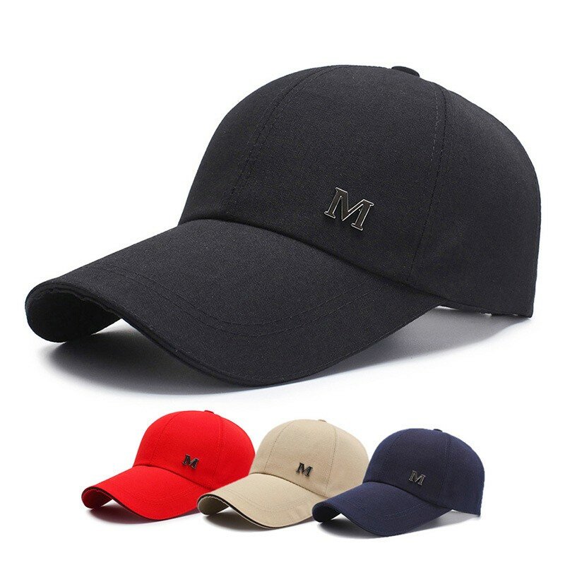 Men Women Baseball Cap Summer Cotton Hat Embroidery Snapback Hip-Hop Cap Adult Sport Sun Hat Casual Long Brim Sunscreen Golf Cap