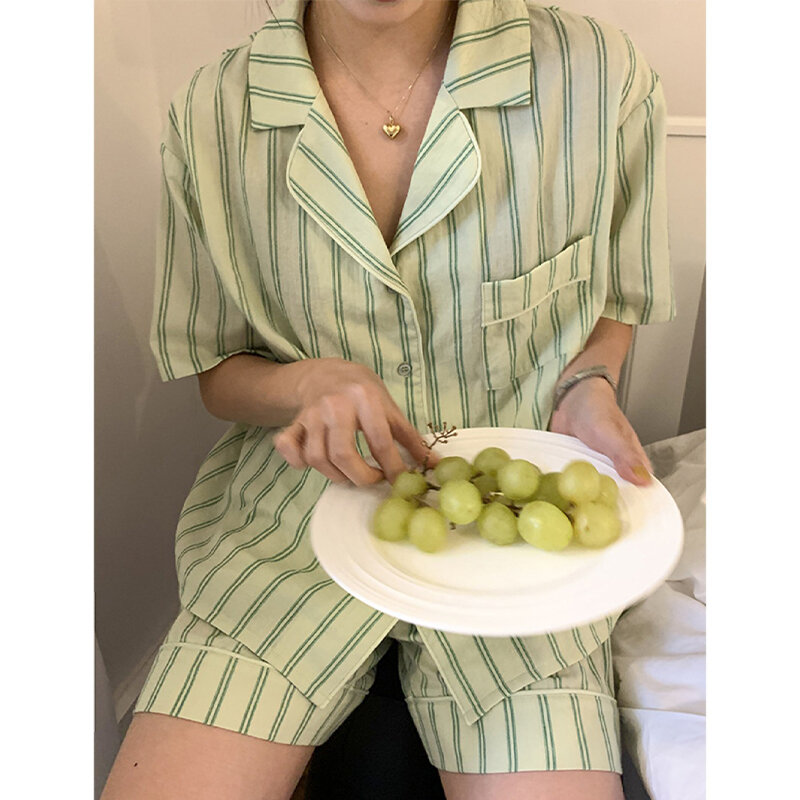 Zomerse Korte Broek Pyjama Set Dames Pyjama 'S Lieve Studenten Kunnen Dragen Huiskleding Set Koreaanse Stijl 2024 Hot Sale Lente