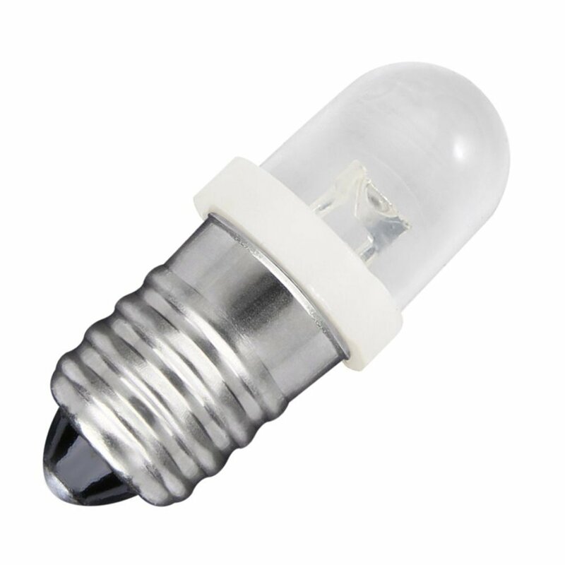 Durable E10 LED Screw Base Indicator Bulb Cold White 6V DC High Bright Illumination Lamp Light Bulb Cold White