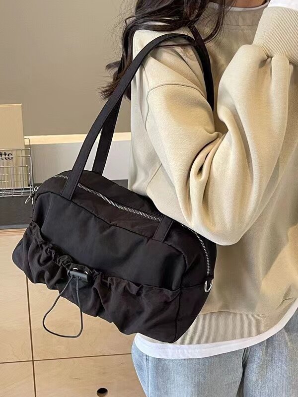 Bolso de hombro pequeño de tela para mujer, bolsa de viaje de moda coreana, bolso de compras, 2024
