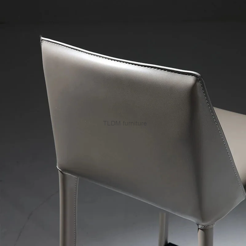 Nordic Luxo Saddle Leather Bar Cadeiras, Mobiliário de Design Moderno, Home Back, Alta, Sala, Lazer Bar Stool