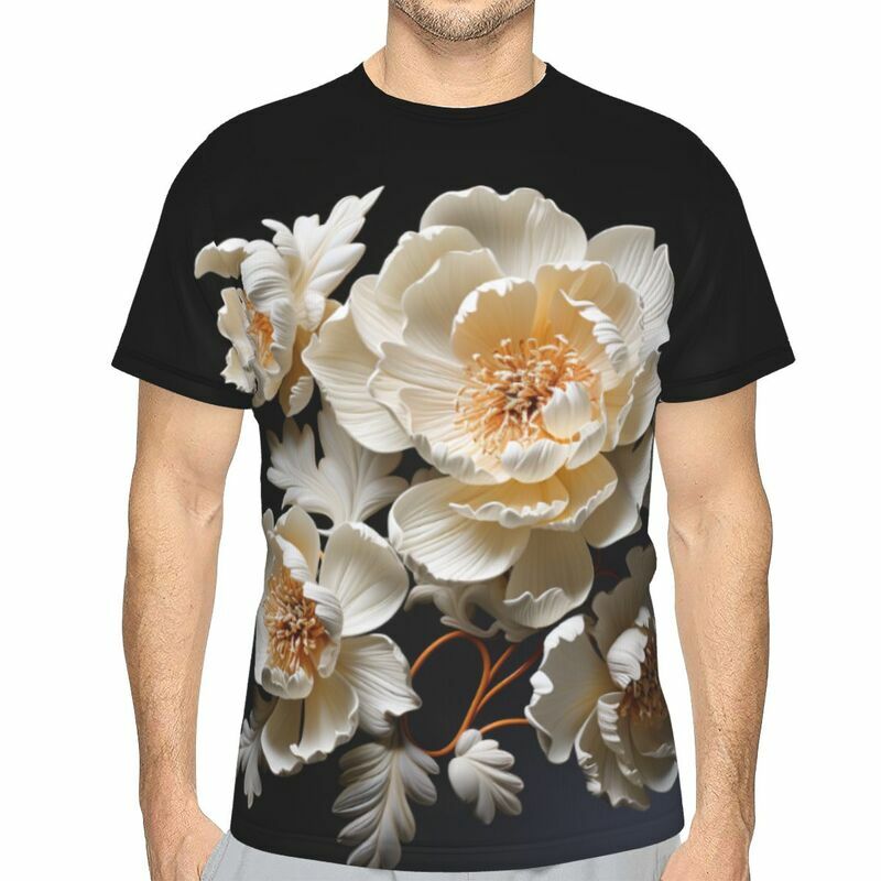 Y2K t-shirt a maniche corte da strada Casual moda uomo 3D Flower Pattern Print Summer Cool e traspirante Large Loose Top