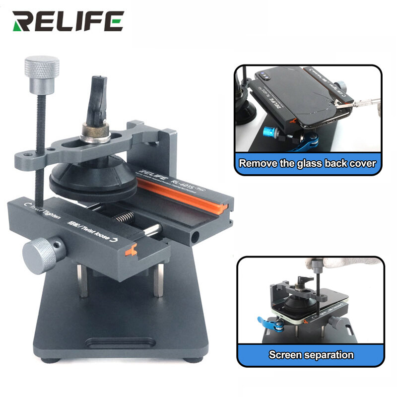 RELIFE RL-601S Plus Alat Perbaikan Penghapusan Kaca Penutup Belakang Ponsel Perlengkapan Putar Pemisahan Layar LCD Bebas Pemanasan