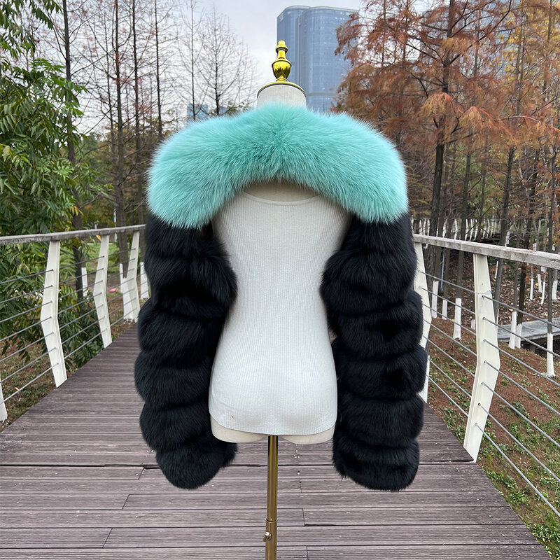 2023 inverno signore nuovo design di lusso in pelliccia di volpe stole donna inverno di alta qualità cappotto di pelliccia di volpe ragazze moda giacca di pelliccia di volpe