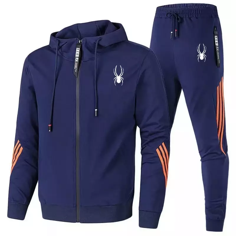 2024 Fashion Buy Men's Hooded Zipper Sweatshirt + Sweatpants 2 sets of jogging pants High quality casual sports hoodie set