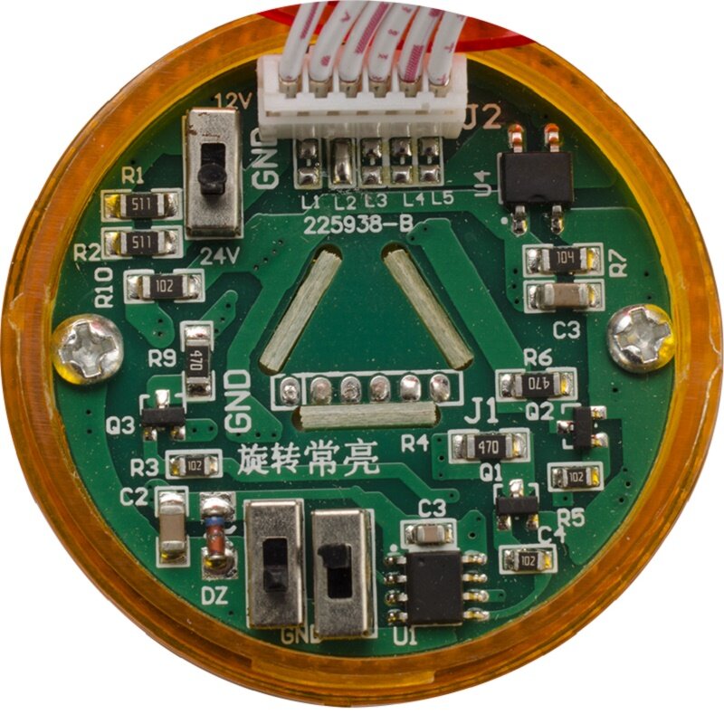 GJB-369産業用3層赤色安全アラームランプディスクLED信号タワー警告灯dc12/24v ac220vブザーなし