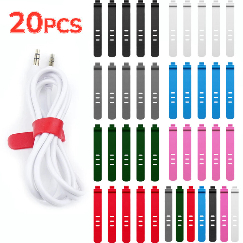 20/5PCS Cable Organizer For Phone Charging Line Data Cord Headphone Wire Wrapped Storage Holder Clips Silicone Cable Winder