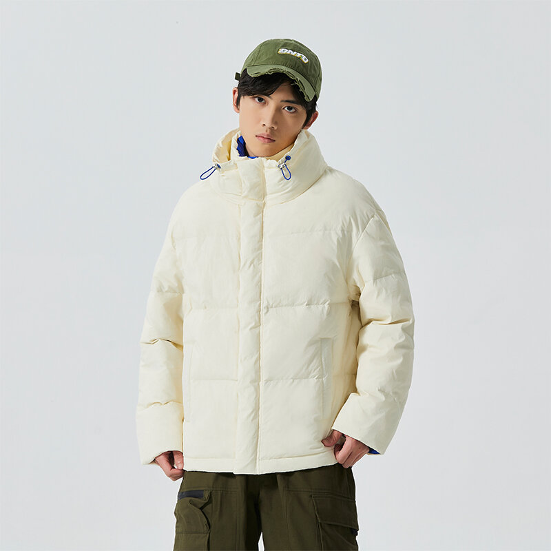 Abrigo de plumón de pato blanco estándar nacional 90, chaqueta de plumón gruesa de color sólido, abrigo informal simple, nuevo