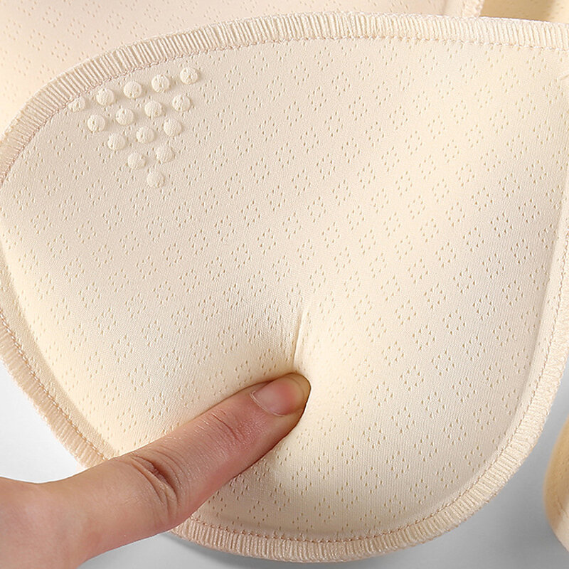 Almofada de sutiã acolchoada esponja respirável para mulheres, almofadas de sutiã push up, inserções íntimas, inserção swimsuit, elevação do peito, 3 cm, 5 cm, 6cm