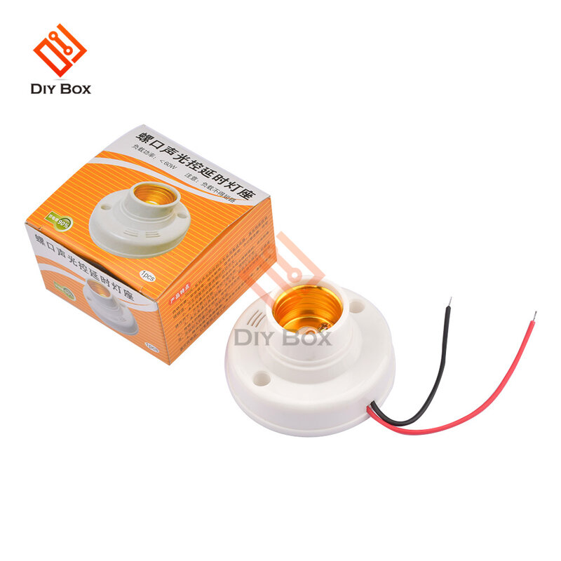 220V E27 Acoustooptic Control LED Light konwerter adaptera gniazda ON/OFF dla żarówki lampa energooszczędna uchwyt