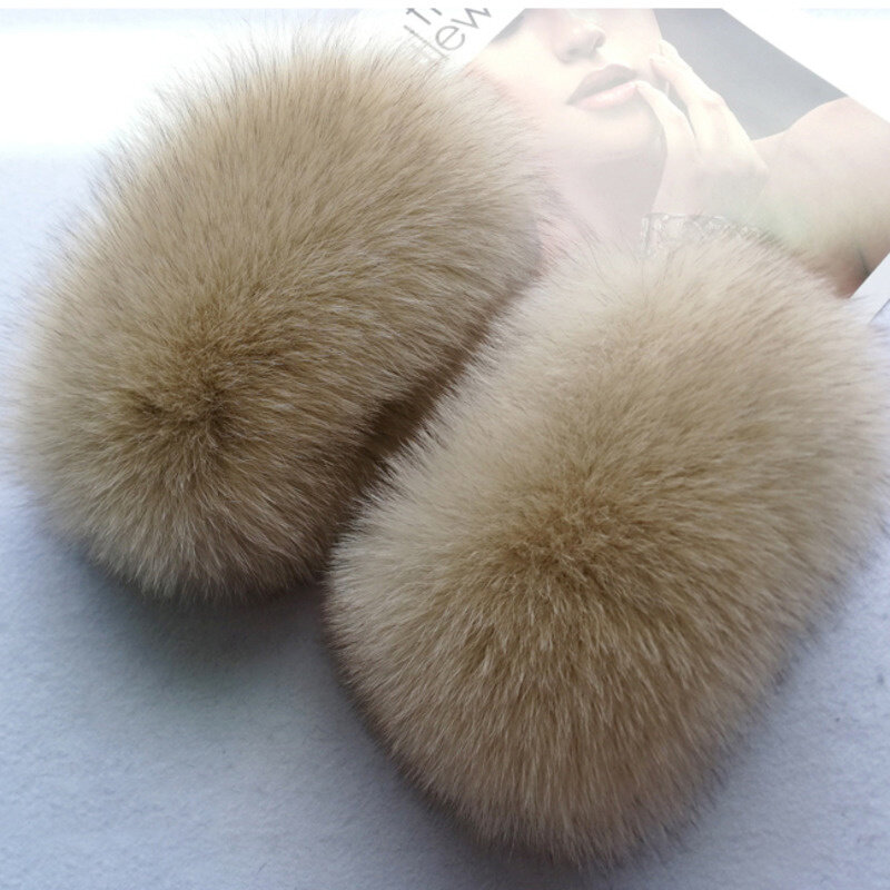 Fox Fur Cuffs Winter Warm Fur Wrist Keep Warm Natural Fur Oversleeve For Women Arm Warmers Coat Sleeve Ladies Fluffy Fur Cuffs