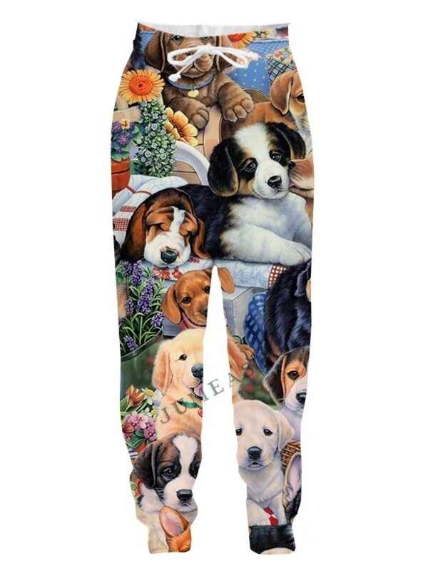 Animal Dog 3D Cartoon Y2k Pants Man Sweatpants Spring Autumn Streetwear Casual Long Sport Pullover Length Men's Trousers Camping