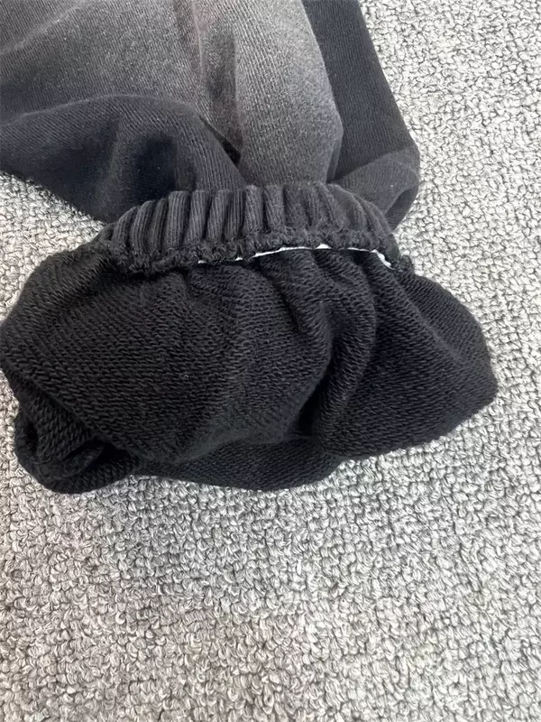HELLSTAR-homens de grandes dimensões preto lavado moletom, sem calças glória, streetwear, 24ss, 1:1, qualidade superior