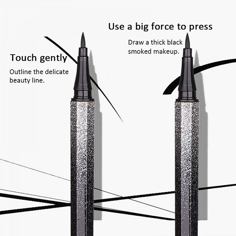Gorąca sprzedaż Starry Sky Eyeliner ołówek czarna wodoodporna długotrwały płynny Eyeliner Pen naturalny delikatny rysunek Eyeliners ołówek