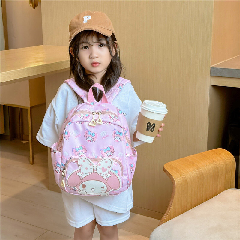 Mochila escolar Kawaii Sanrio Hello Kitty para niños, Kuromi Cinnamoroll bonita mochila, My Melody, alta capacidad, regalo de Navidad